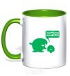 Mug with a colored handle SETTLEMENT kelly-green фото