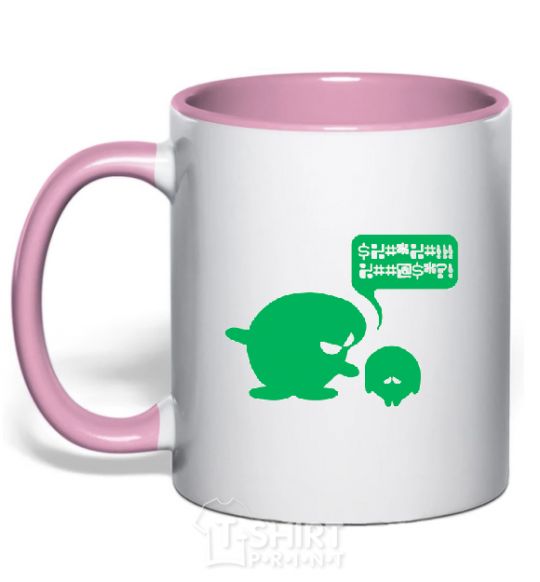 Mug with a colored handle SETTLEMENT light-pink фото