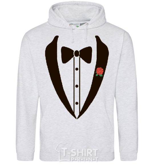 Men`s hoodie TIE ROSE sport-grey фото