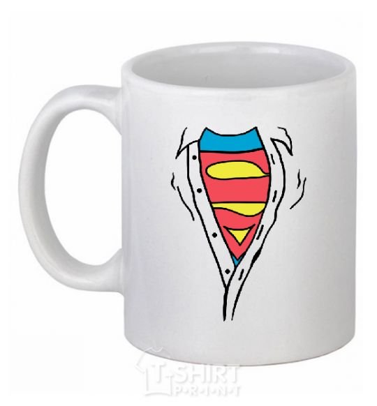 Ceramic mug SHIRTLESS SUPERMAN White фото