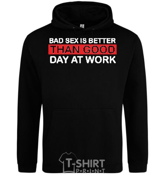 Men`s hoodie BAD SEX black фото