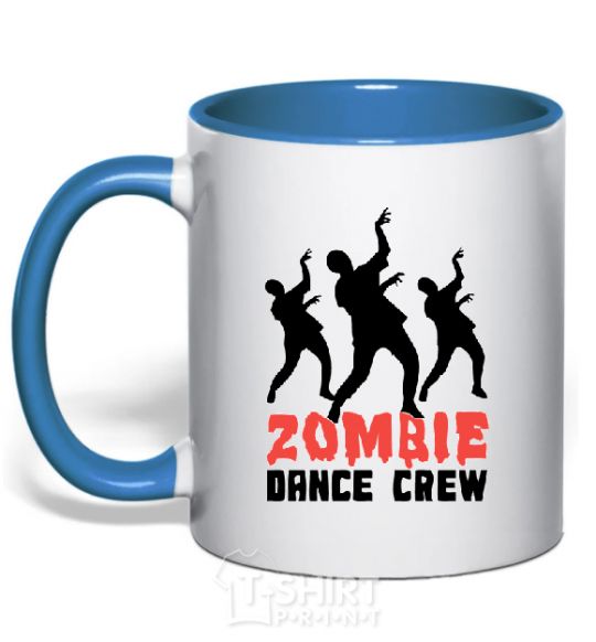 Mug with a colored handle ZOMBIE DANCE CREW royal-blue фото