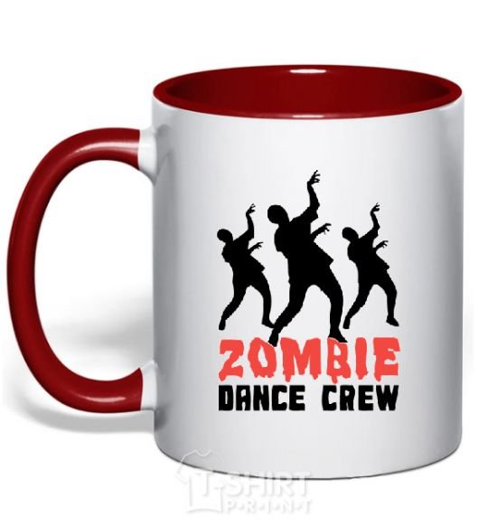 Mug with a colored handle ZOMBIE DANCE CREW red фото