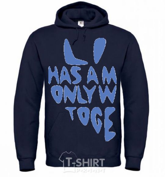 Men`s hoodie LIFE HAS A MEANING ... navy-blue фото