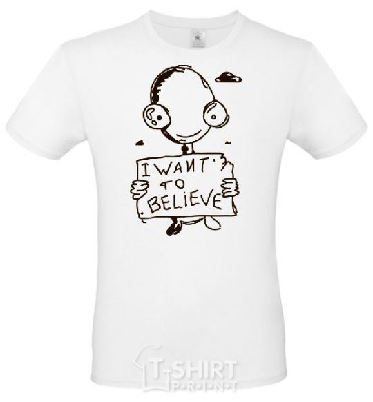 Men's T-Shirt I WANT TO BELIEVE White фото