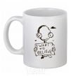 Ceramic mug I WANT TO BELIEVE White фото