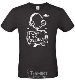 Men's T-Shirt I WANT TO BELIEVE black фото