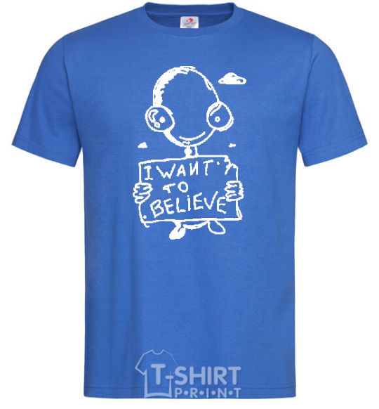 Men's T-Shirt I WANT TO BELIEVE royal-blue фото