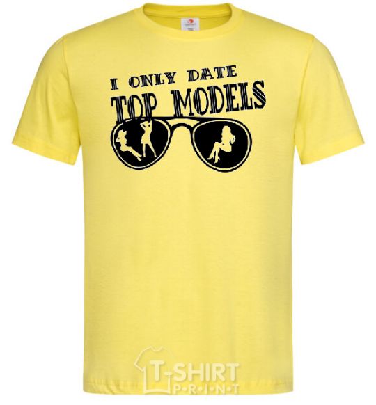 Men's T-Shirt I ONLY DATE TOP MODELS cornsilk фото