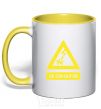 Mug with a colored handle НЕ ЗЛИ БОГОВ! yellow фото