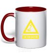 Mug with a colored handle НЕ ЗЛИ БОГОВ! red фото