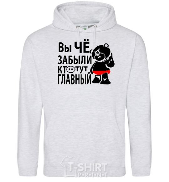 Men`s hoodie HAVE YOU FORGOTTEN WHO'S IN CHARGE? sport-grey фото
