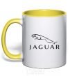 Mug with a colored handle JAGUAR yellow фото