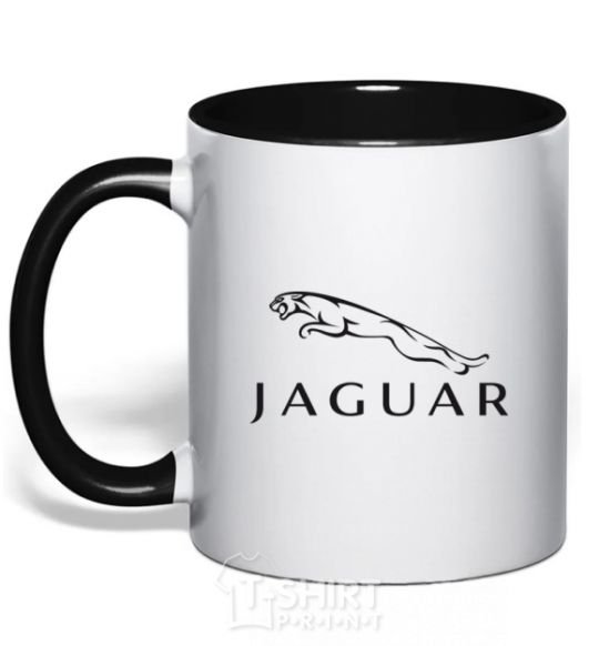 Mug with a colored handle JAGUAR black фото