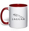 Mug with a colored handle JAGUAR red фото