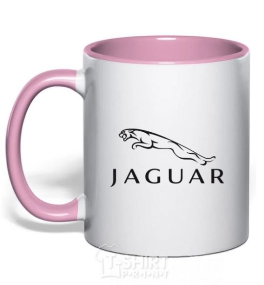 Mug with a colored handle JAGUAR light-pink фото