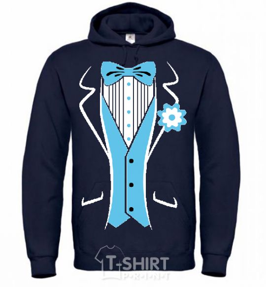 Men`s hoodie BLUE TIE navy-blue фото