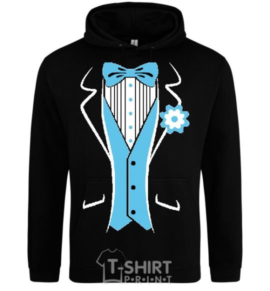 Men`s hoodie BLUE TIE black фото