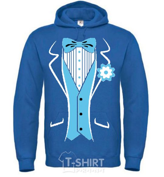 Men`s hoodie BLUE TIE royal фото