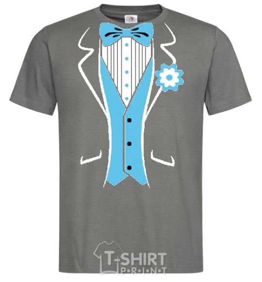 Men's T-Shirt BLUE TIE dark-grey фото