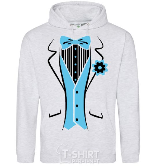 Men`s hoodie BLUE TIE sport-grey фото