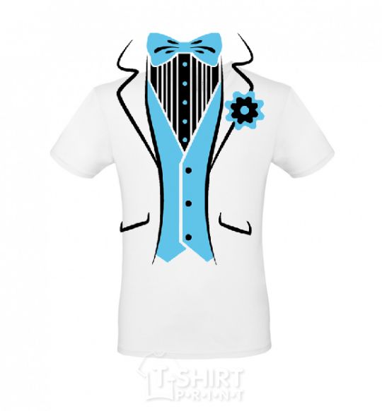 Men's T-Shirt BLUE TIE White фото