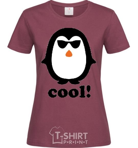 Женская футболка COOL PENGUIN Бордовый фото