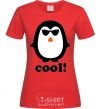 Женская футболка COOL PENGUIN Красный фото