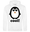 Men`s hoodie COOL PENGUIN White фото