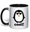 Чашка с цветной ручкой COOL PENGUIN Черный фото