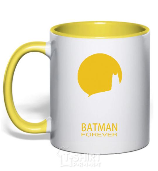 Mug with a colored handle BETMAN yellow фото