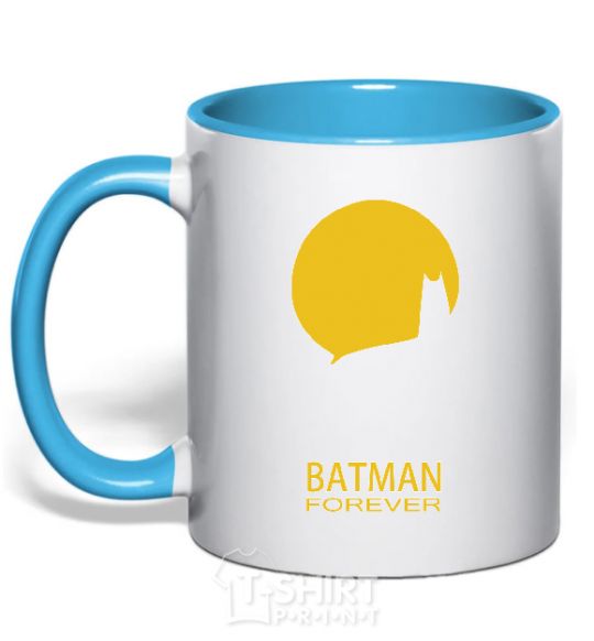 Mug with a colored handle BETMAN sky-blue фото