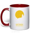 Mug with a colored handle BETMAN red фото