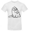 Men's T-Shirt SIMON'S CAT with a bird in his mouth White фото