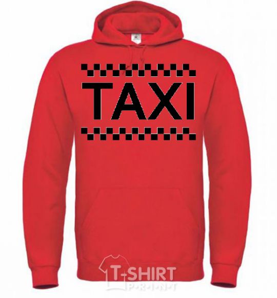 Men`s hoodie TAXI bright-red фото