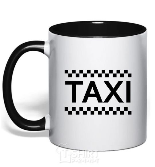 Mug with a colored handle TAXI black фото