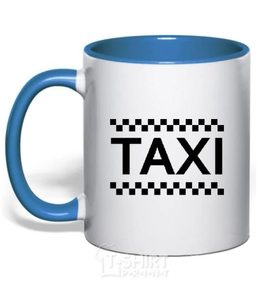 Mug with a colored handle TAXI royal-blue фото