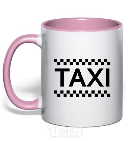 Mug with a colored handle TAXI light-pink фото