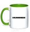 Mug with a colored handle HUMMER kelly-green фото