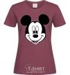 Women's T-shirt Mickey Mouse burgundy фото