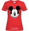 Women's T-shirt Mickey Mouse red фото
