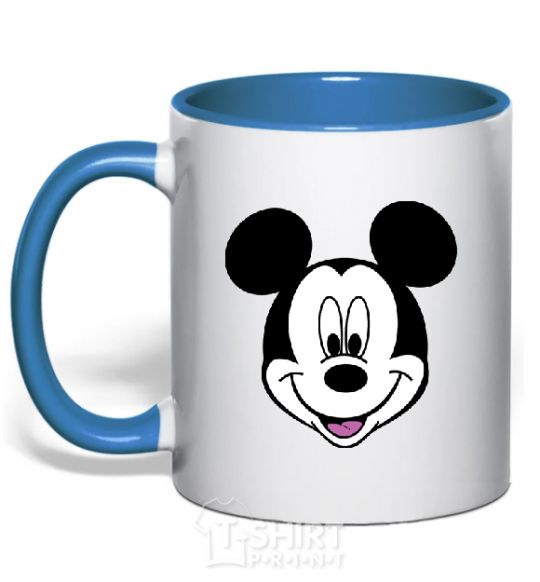 Mug with a colored handle Mickey Mouse royal-blue фото
