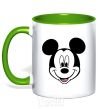 Mug with a colored handle Mickey Mouse kelly-green фото
