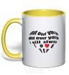 Mug with a colored handle WHAT EVER YOU GO... yellow фото