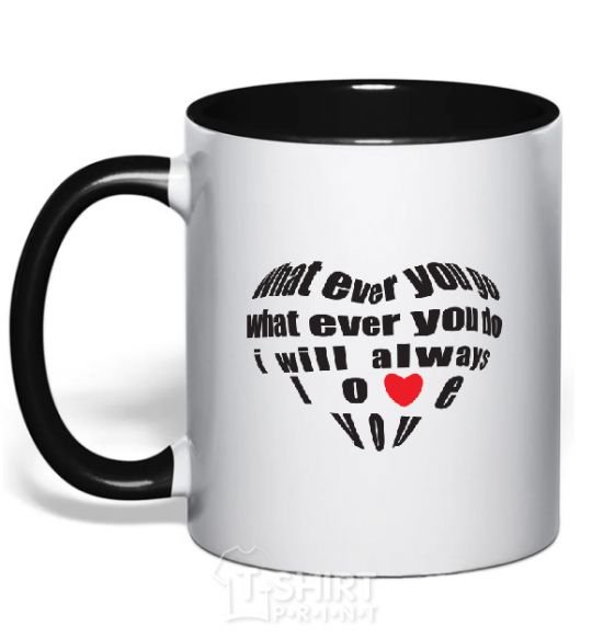 Mug with a colored handle WHAT EVER YOU GO... black фото