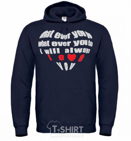 Men`s hoodie WHAT EVER YOU GO... navy-blue фото