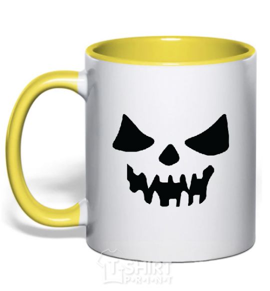 Чашка с цветной ручкой Хеллоуин V.1 Солнечно желтый фото