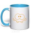 Mug with a colored handle SMILE sky-blue фото