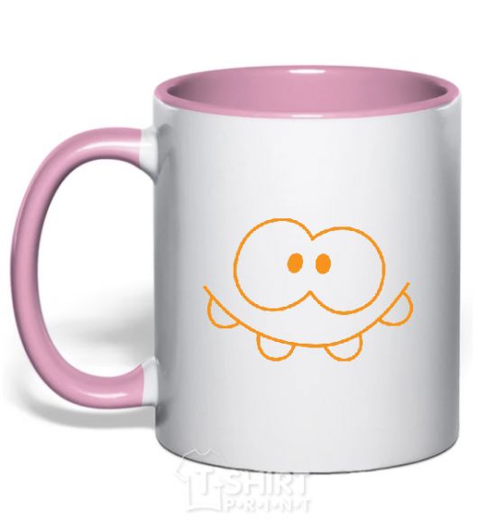 Mug with a colored handle SMILE light-pink фото