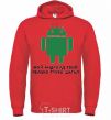 Men`s hoodie MY ANDROID YOUR APPLE ... bright-red фото